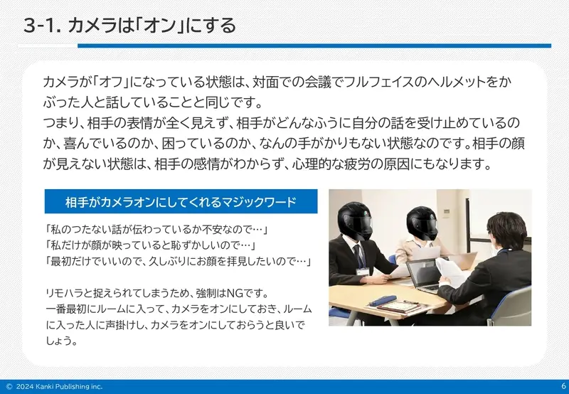 オンラインではカメラは「オン」