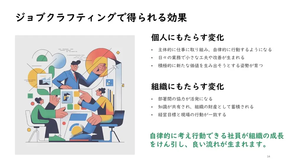 ジョブクラフティングで得られる効果
